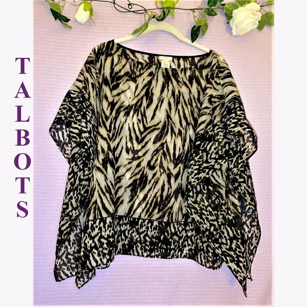 3 Tops For $25 NWOT Talbots 100% Polyester Sheer Short Sleeved Blouse Size Small